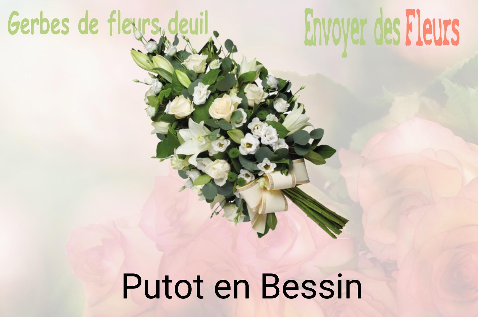 Gerbe de fleurs de deuil livrée à Putot-en-Bessin
